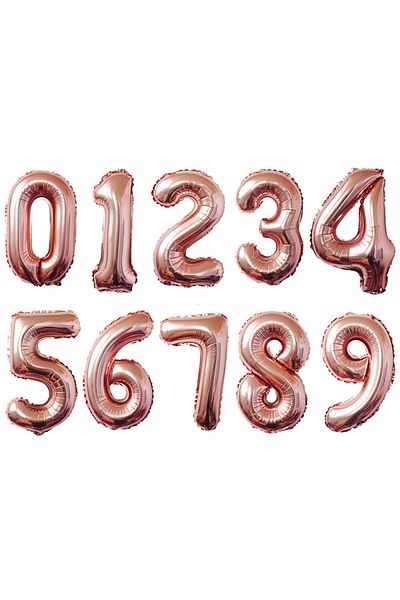 Choice Number 2 16inch rosegold 16/32/40inch Digital Foil Balloons Rose Gold Silver Gradient Number 0-9 Bir