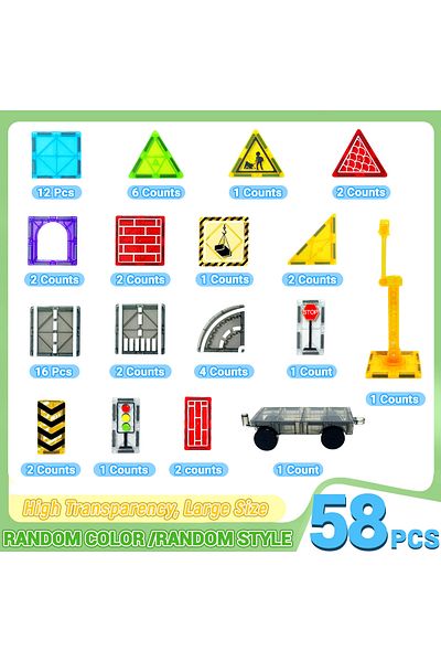 Choice Diamond 18pcs Magnetic Building Blocks Set With Car Assembly Toys Magnetic Montessori Educational Ga