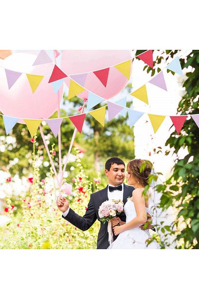 OEM Set of 2 party banners, multicolor, textile, 17.5 x 13.5 cm