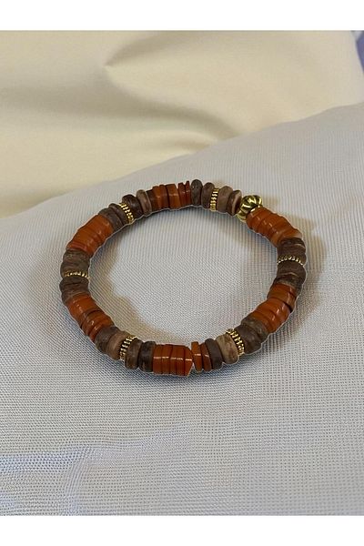 dela otantik Natural Wood & Seashell Bohemian Bracelet – Authentic Vintage Beaded Bijoux Jewelry 5 Colors Handmade