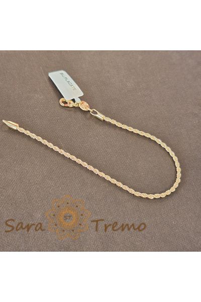 saratremo Unisex Gold-Plated Bracelet Twist - 18 cm