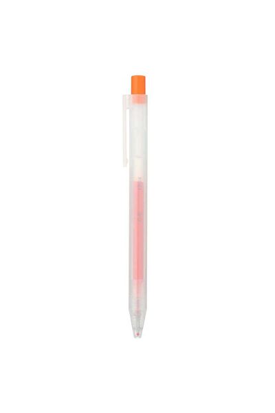 Muji Gel Ink Knock Type Ballpoint Pen, 0.5 mm, Orange
