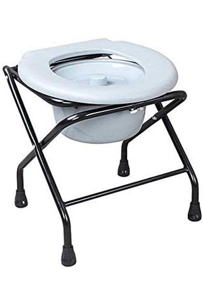 Stander HIZLJJ Folding Commode Portable Toilet Seat and Commode Chair - Comfort Chair Perfect for Camping, H