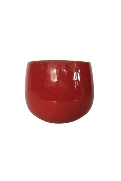 Genel Markalar KIRMIZI RENK SIRLI EL YAPIMI TOPRAK SAKSI MİNİ BOY (9*9 CM)