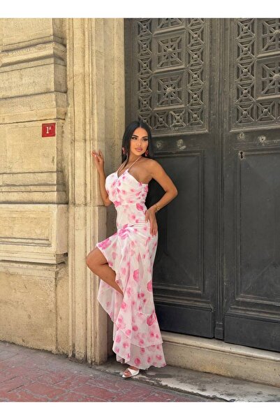 Bella Breeze فستان الأميرة الفاخر المطبوع من الشيفون للسيدات