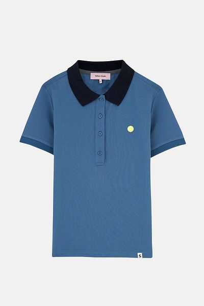 Socrates Dergi Γυναικείο T-Shirt Tennis Ball Polo Collar - Μπλε