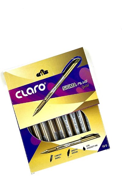 RAHALIFE HOME SOLUTION RAHALIFE Sigma Plus Gold Pen | 1.0mm Tip | Pack of 10 | Smooth & Stylish Writing
