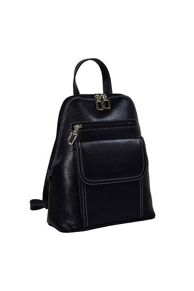 Magazinul de genti Women's backpack made of genuine leather, model 119, Matte black