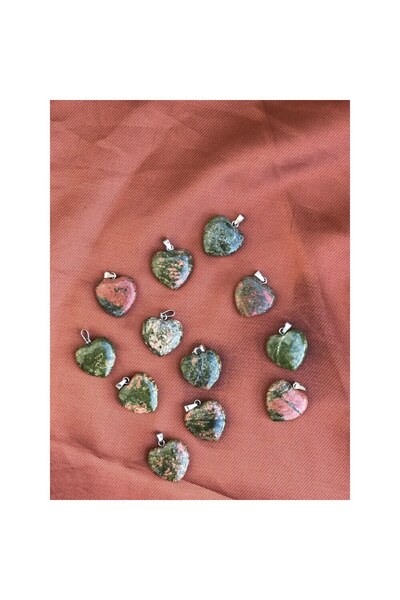 SOFT Unakite Heart Pendant Natural Stone Crystal Pendant
