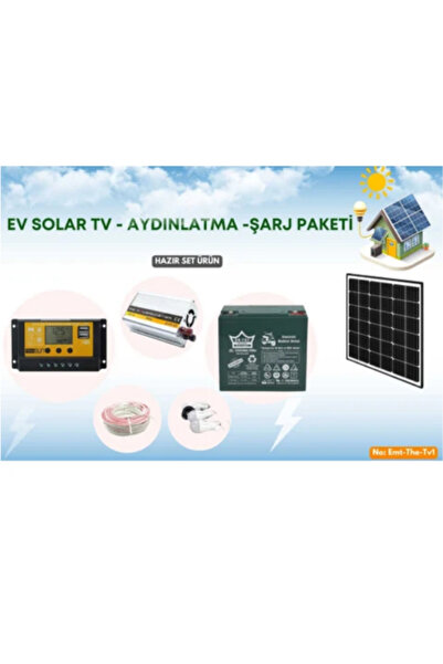 TNL Bağ, Prefabrik Ev, Hobi Evi Uyumlu LED Tv ve Aydınlatma Çalıştıran Güneş Enerji Sistemi - 50W Panel