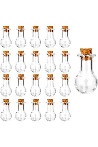 Generic 10 Pcs Name on Rice Glass Vial Pendant 14mm Width Mini Glass Bottles for Necklace Wish Bottle DIY Pe