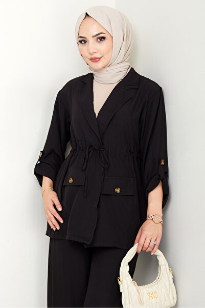Bestenur Harpe Jacket Pants Double Suit 1567 - Black