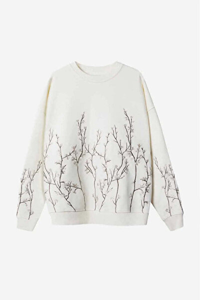 American Rag Cie Organic Cotton Oversized Orchard Blossom Crewneck - Eco-Frie...
