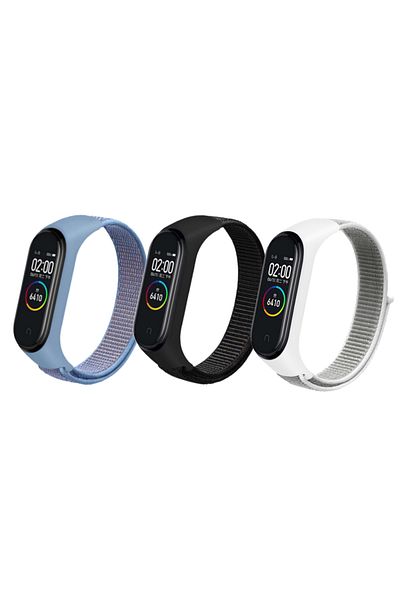 O Ozone Nylon Straps | Xiaomi Mi Band 7 / 6 / 5 | Storm Grey+Cape Blue+Black Carbon