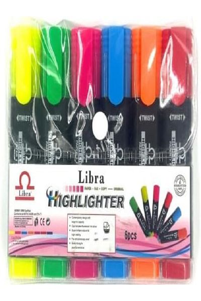 RAHALIFE HOME SOLUTION RAHALIFE Highlighter Set | 6 Vibrant Colors | Quick-Dry | Smudge-Proof | School & Office Use