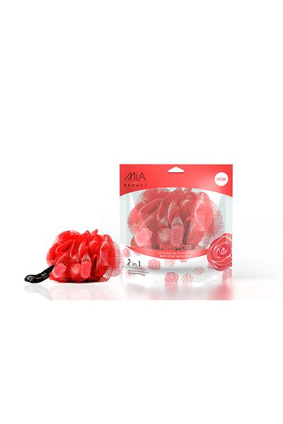 ALKHURAIJI Mia Bath Loofah with Paris Rose Soap Bars 120g