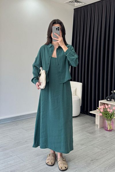 My Blog Σετ φόρεμα πουκάμισο Emerald Modal - 51153