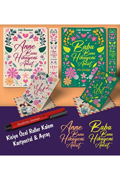 nesnel yayınlar Kişiye Özel Anne ve Baba Bana Hikayeni Anlat Ayraç Kartpostal...