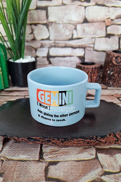 giftkonsept Gemini Noun Definition Printed Gemini Zodiac Sign Astrology Square Handle Cup Blue Mug Cup