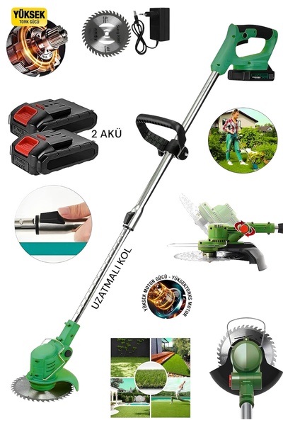 DYNAMİC MAX 980PX Kızaklı Uzatma Kollu Akülü Ot Çalı Çim Biçme Şarjlı Tırpan ...