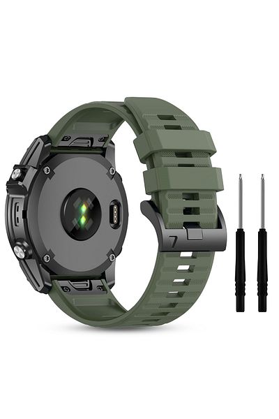 O Ozone Silicone Bands For Garmin Fenix 7X|Fenix 6X|Fenix 5X|Fenix 5P|5 Plus|Fenix 6X Pro|Fenix 3 - Green