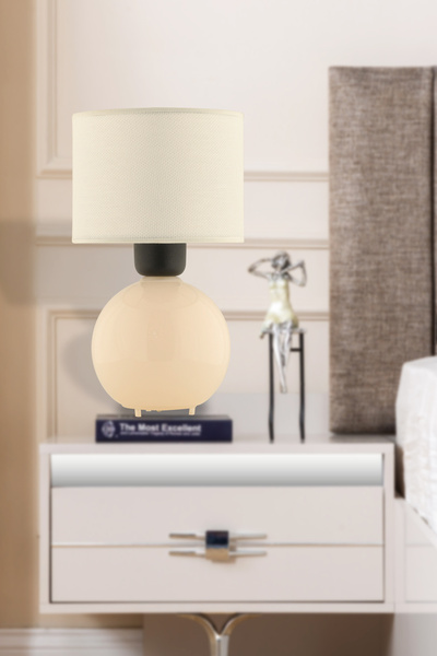 NisaLuce Nisa Luce Glassa Glass Lampshade-Cream Glass/Cream Fabric Head