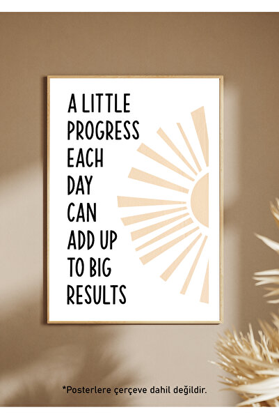 One Little Happiness BIG RESULTS Αφίσα Αισθητική αφίσα τοίχου , Αφίσα χωρίς π...