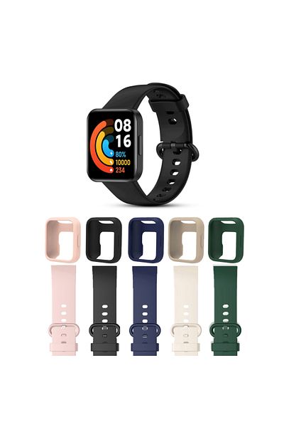 O Ozone Xiaomi Redmi Watch 2 Lite Band + Watch Case| Silicone Straps Wristband Sport Band | Pack Of 5