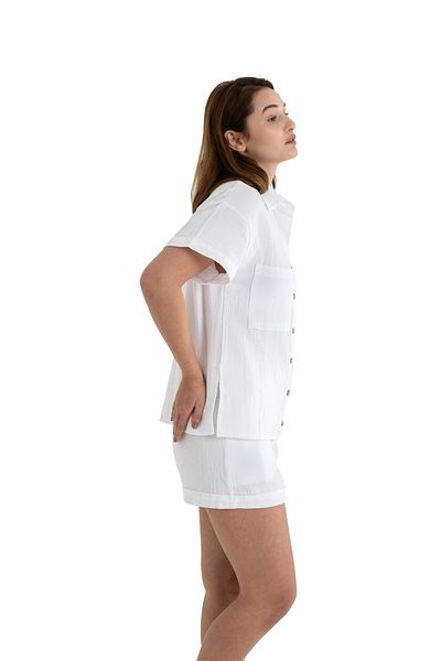 PANCHY CANKY Shorts Shirt Suit 2 Layers Muslin 100% Cotton