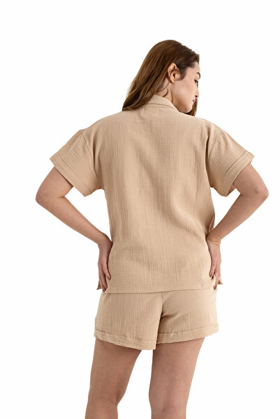 PANCHY CANKY Shorts Shirt Suit 2 Layers Muslin 100% Cotton