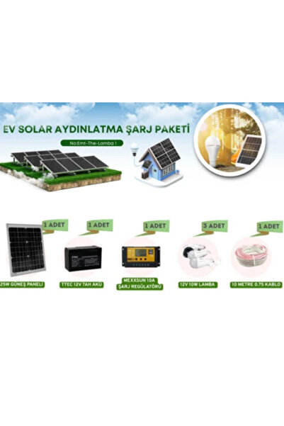 TNL Yayla, Zeytinlik, Bağ Evi ve Ahır Aydınlatması Için Solar Güneş Enerjili Lamba ve Şarj Seti