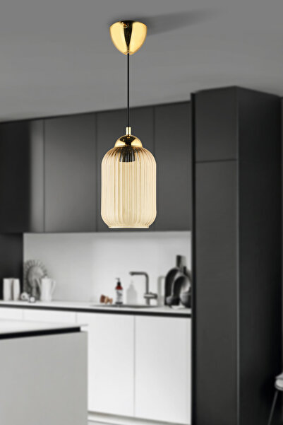 NisaLuce Nisa Luce Liva Camlı Tekli Avize- Bal cam