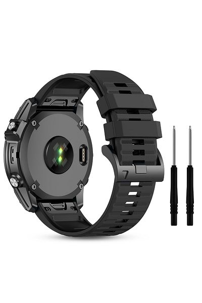 O Ozone Silicone Bands For Garmin Fenix 7X|Fenix 6X|Fenix 5X|Fenix 5P|5 Plus|Fenix 6X Pro|Fenix 3 - Black