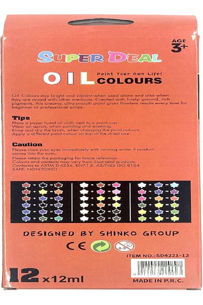 RAHALIFE HOME SOLUTION RAHALIFE Oil Colour Set | 12 x 12ml Tubes | Rich Pigments for Artists, Students & Hobbyists