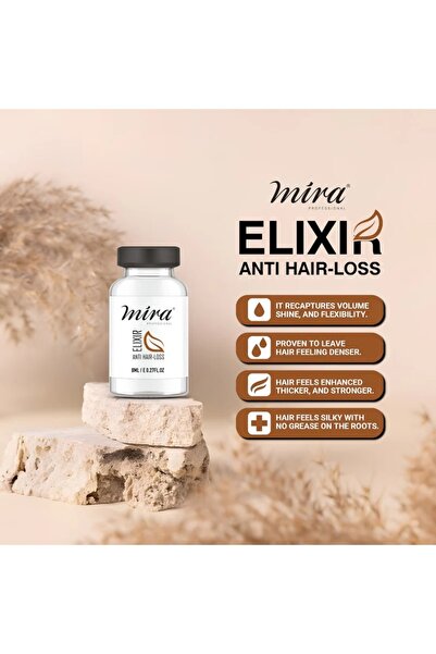 MIRA PROFESSIONAL Mira Anti Hair Loss Elixir Ampules, 8ml x 10pcs/box for Unisex Adults - Proven to Strengthen Hair