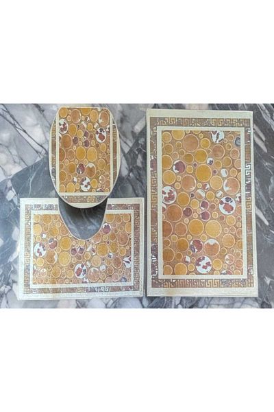 DECORA CASA HOME COLLECTİON Σετ πατάκι μπάνιου 60x100 50x60 35x50 Σετ τουαλέτας 3 τεμαχίων