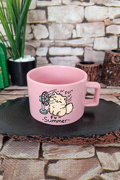 giftkonsept Cat Funny Cute Humorous Cat Lover Cat Owner Cute Square Cup with Handle Pink Mug Cup