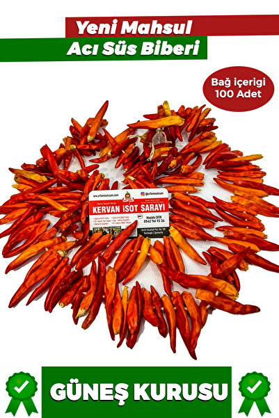 URFAM İSOTÇUM Güneş Kurusu Kuru Acı Süs Biberi 100 Adet