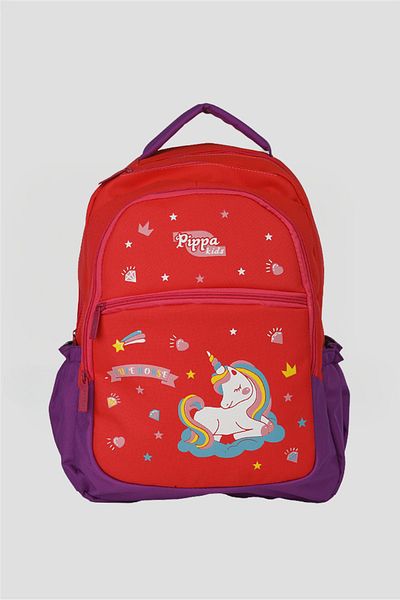 Catwins Red Unicorn Fed School Backpack Set of 2