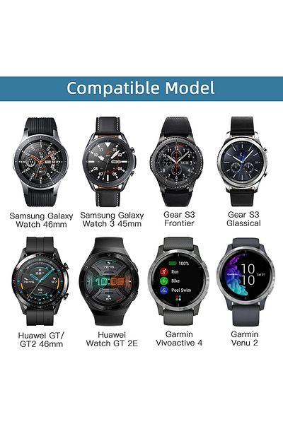 O Ozone Samsung Galaxy Watch 3 45mm /46mm / Gear S3 Frontier / Classic | 22mm Soft Leather Strap | White