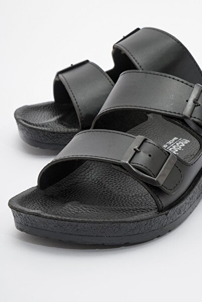 CCWAY AYAKKABI Ανδρικές παντόφλες με δύο αγκράφες ΜΑΥΡΟ