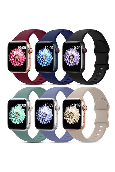 O Ozone [6 Pack] Sport Bands For Apple Watch Band 42mm 44mm 45mm 49mm -Multi1