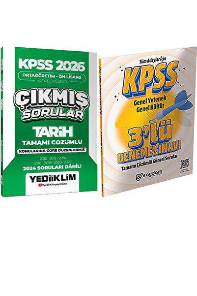 Yediiklim Yayınları KPSS 2026 Ortaöğretim-Önlisans Tarih Konularına Göre Çıkm...