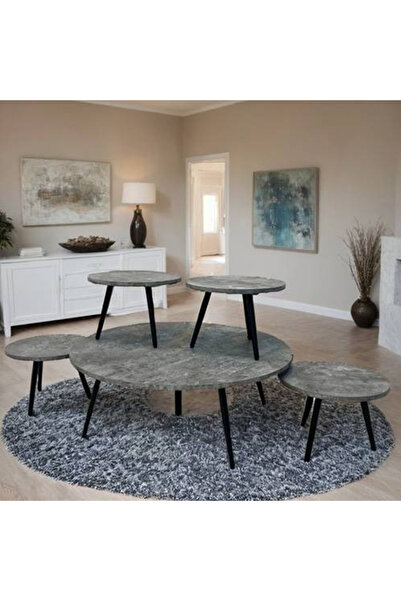 DEC24 A set of elegant and distinctive round floor tables in different colors