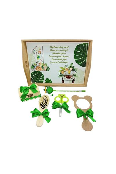 OEM Set tavă pentru decupaj de mot, model Safari, Verde 30x21cm