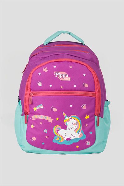 Catwins Set de 2 rucsac pentru școală pentru nutriție unicorn violet