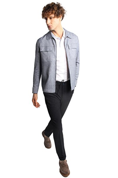 İgs Men's Navy Blue Spring Coat