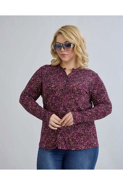 ModaMinar Women's Printed Combed Cotton Fabric Patterned Shirt