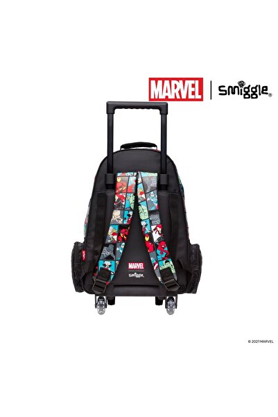 SMIGGLE - Marvel Çekçekli Işıklı Tekerlekli Çanta