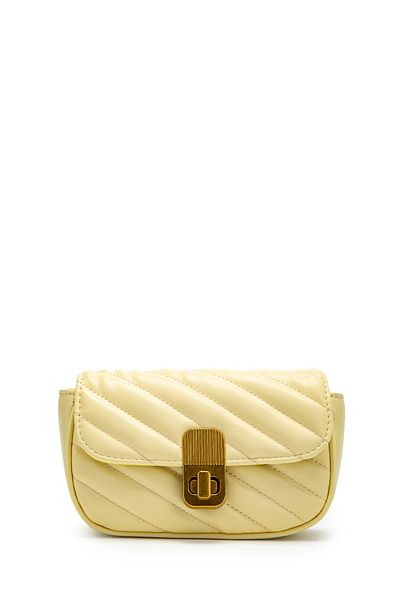 minebag Geantă de damă din piele artificială cu detaliu de blocare Sheldon Butter Yellow
